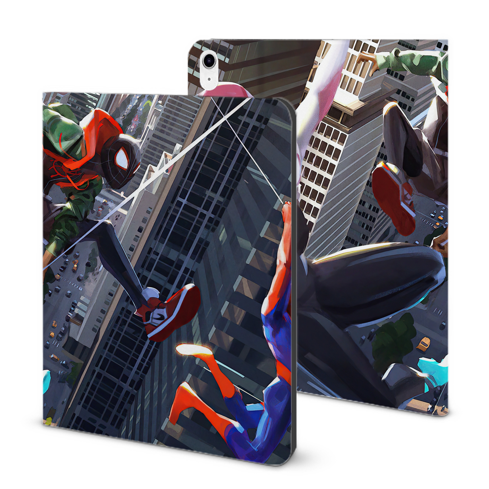 （画像用） Spider Man スパイダーマン IPad ケース ブック型 PUレザー TPU 耐衝撃 軽量 薄型 ペン収納なし 全面保護 IPad 各モデル対応
